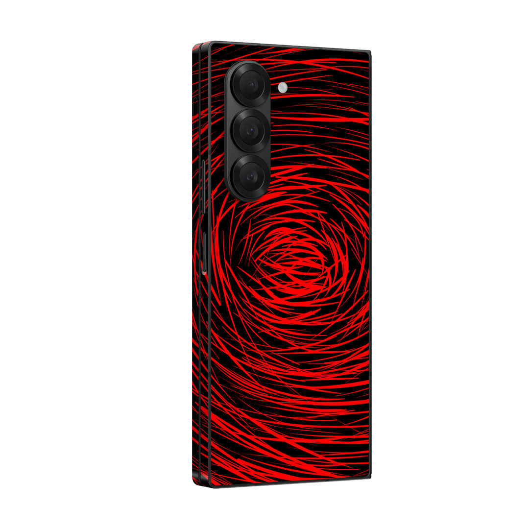 Samsung Galaxy Z FOLD 6 (2024) Print Printed Custom SIGNATURE Quasar Red Mesh Skin Wrap Sticker Decal Cover Protector by QSKINZ | QSKINZ.COM