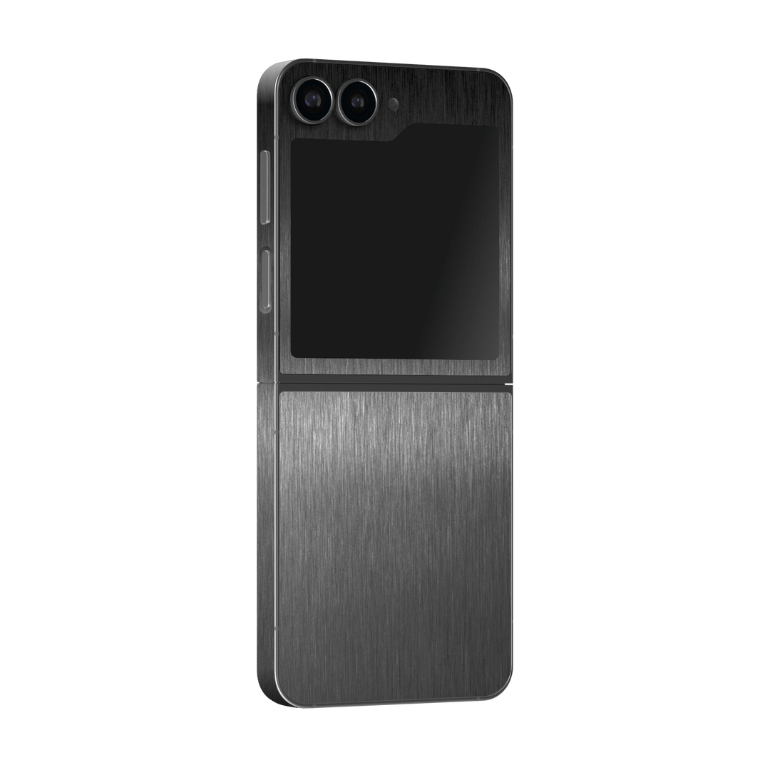 Samsung Galaxy Z Flip 6 (2024) Brushed Metal Titanium Metallic Skin Wrap Sticker Decal Cover Protector by Qskinz | Qskinz.com