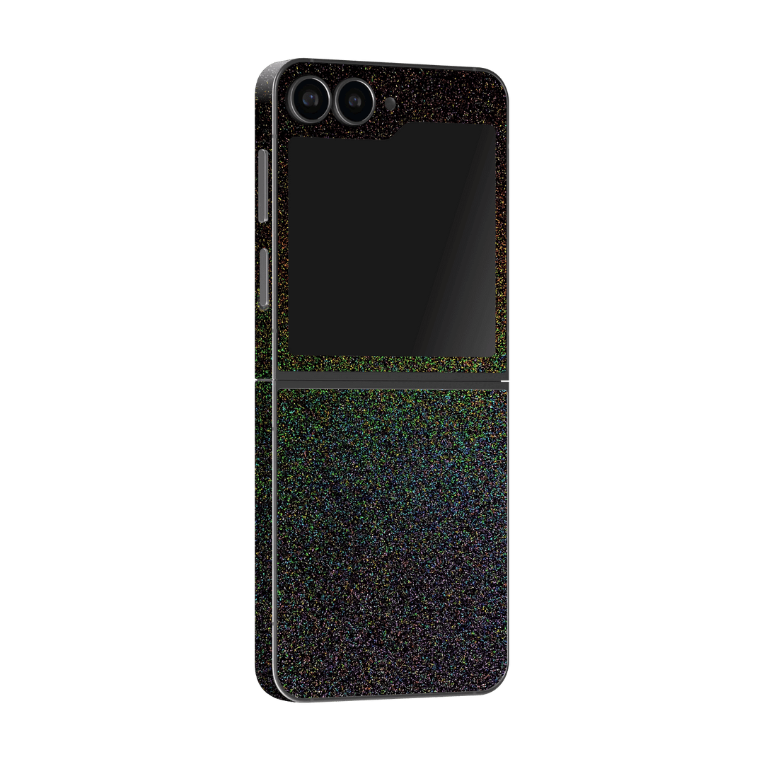 Samsung Galaxy Z Flip 6 (2024) GALAXY Galactic Black Milky Way Rainbow Sparkling Metallic Gloss Finish Skin Wrap Sticker Decal Cover Protector by Qskinz | Qskinz.com