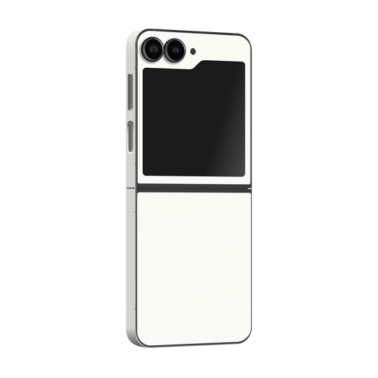 Samsung Galaxy Z Flip 6 (2024) Luxuria Daisy White Matt 3D Textured Skin Wrap Sticker Decal Cover Protector by Qskinz | Qskinz.com