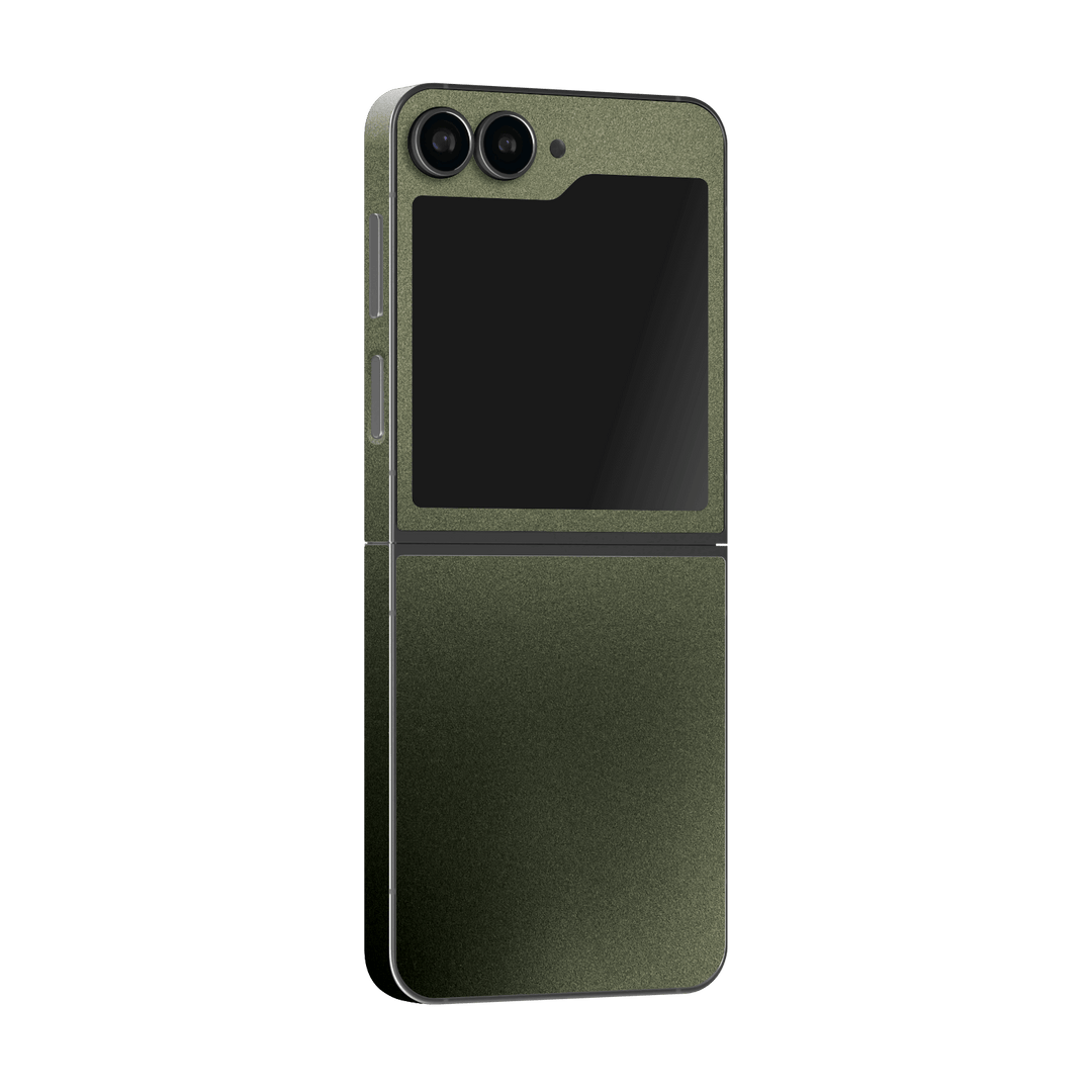 Samsung Galaxy Z Flip 6 (2024) Military Green Metallic Skin Wrap Sticker Decal Cover Protector by Qskinz | Qskinz.com