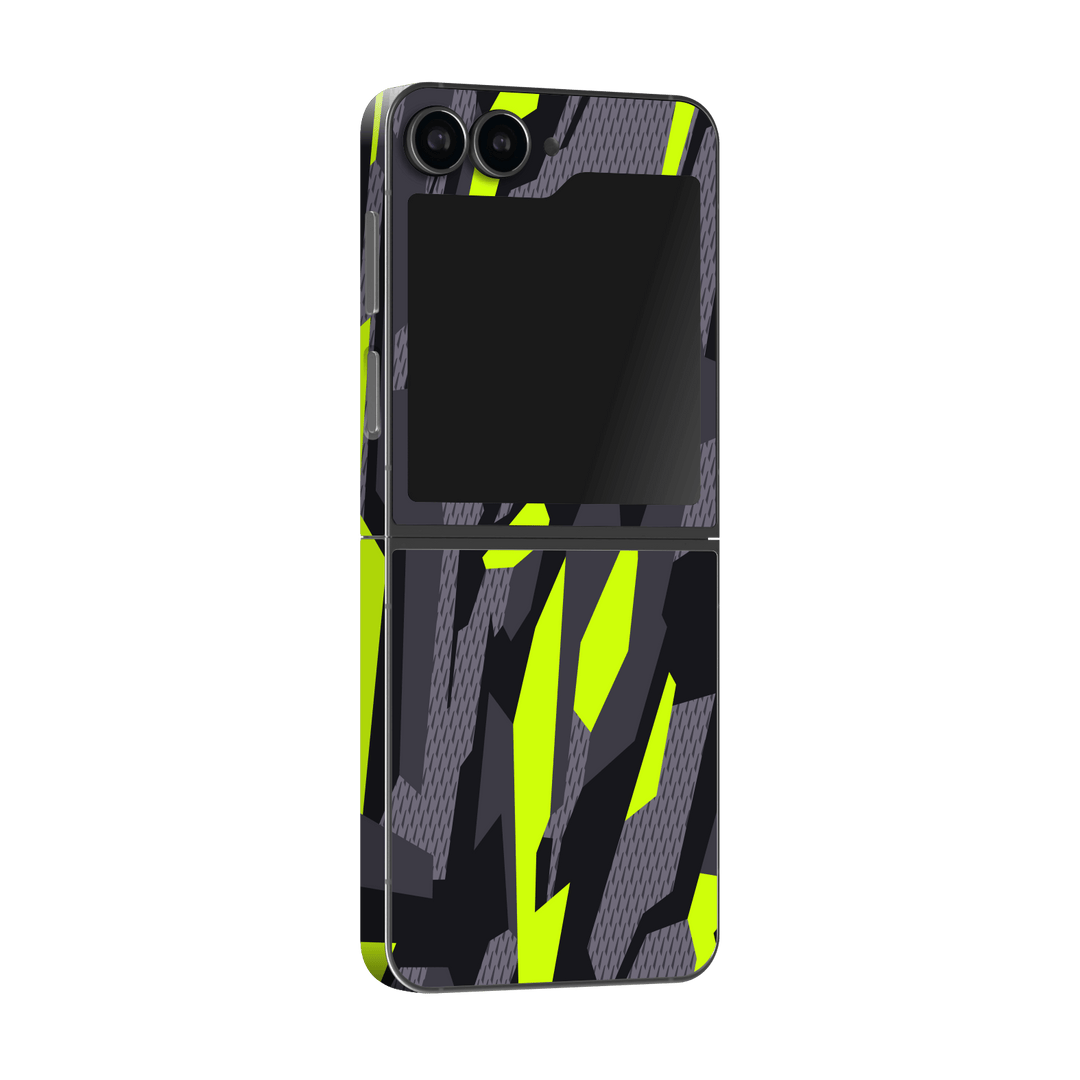 Samsung Galaxy Z Flip 6 (2024) Print Printed Custom SIGNATURE Abstract Green Camouflage Skin Wrap Sticker Decal Cover Protector by Qskinz | Qskinz.com
