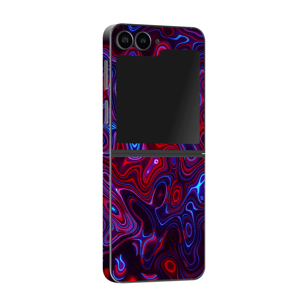 Samsung Galaxy Z Flip 6 (2024) Print Printed Custom SIGNATURE Flux Fusion Purple Neon Skin Wrap Sticker Decal Cover Protector by QSKINZ | QSKINZ.COM