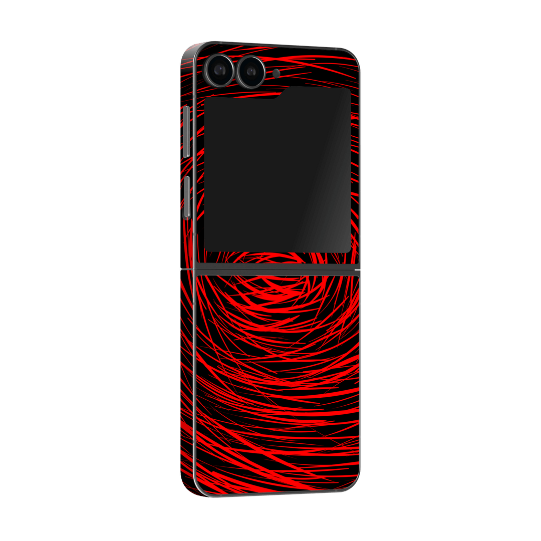 Samsung Galaxy Z Flip 6 (2024) Print Printed Custom SIGNATURE Quasar Red Mesh Skin Wrap Sticker Decal Cover Protector by QSKINZ | QSKINZ.COM
