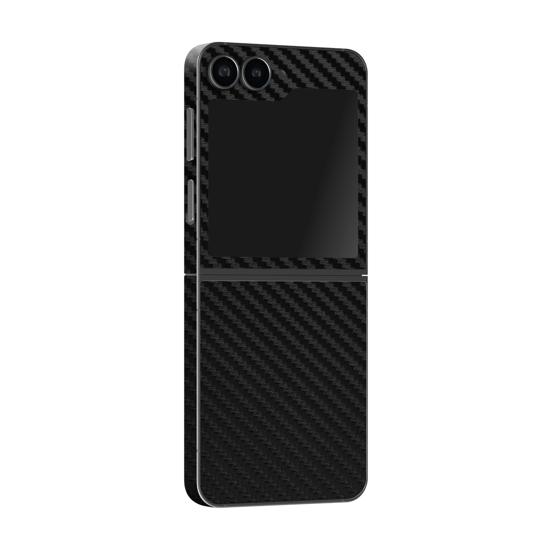 Samsung Galaxy Z Flip 6 BLACK CARBON Skin, Wrap – Qskinz™ Samsung Galaxy Z Flip 6 BLACK CARBON Skin, Wrap – Qskinz™