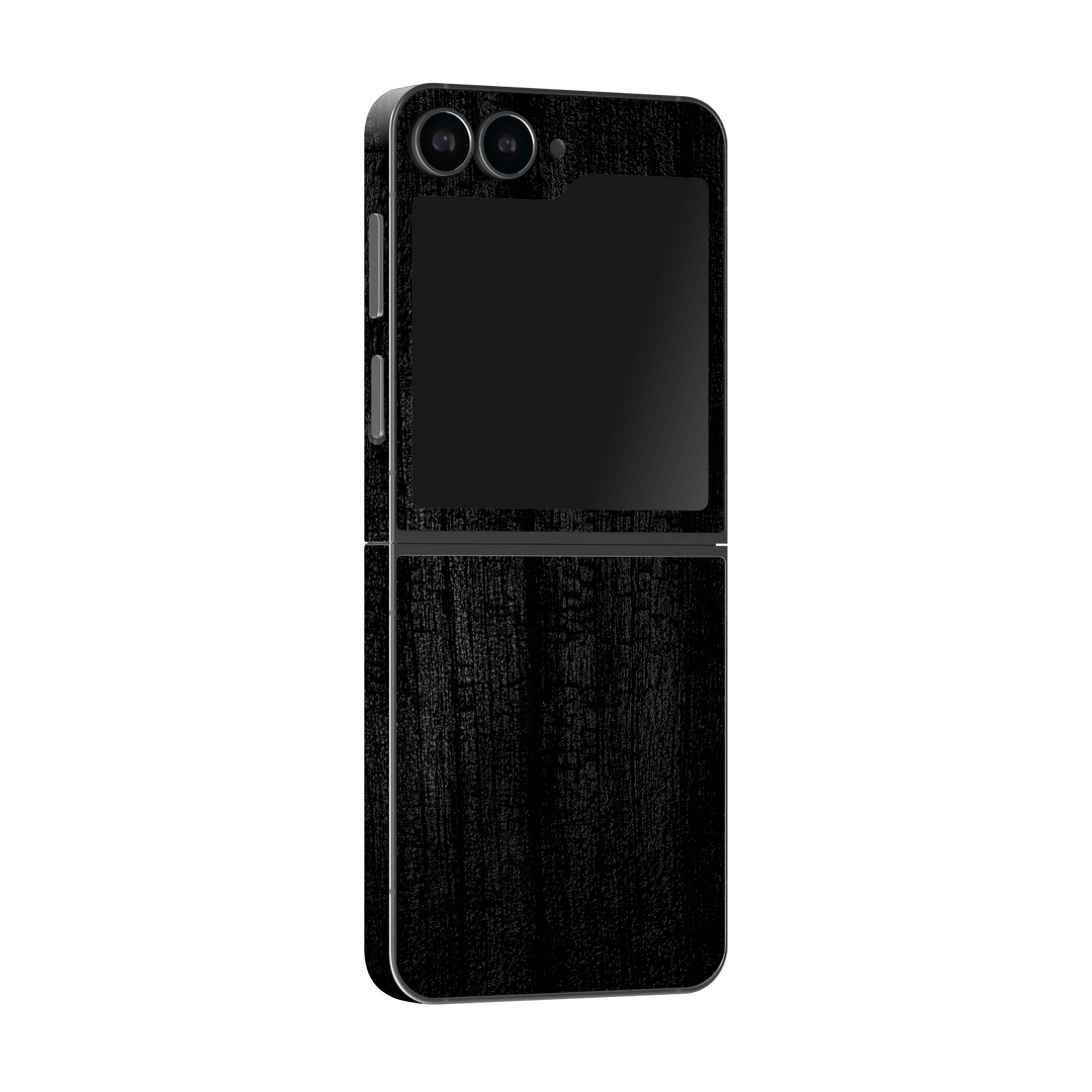 Samsung Galaxy Z Flip 6 (2024) Luxuria Black Charcoal Black Dragon Coal Stone 3D Textured Skin Wrap Sticker Decal Cover Protector by Qskinz | Qskinz.com