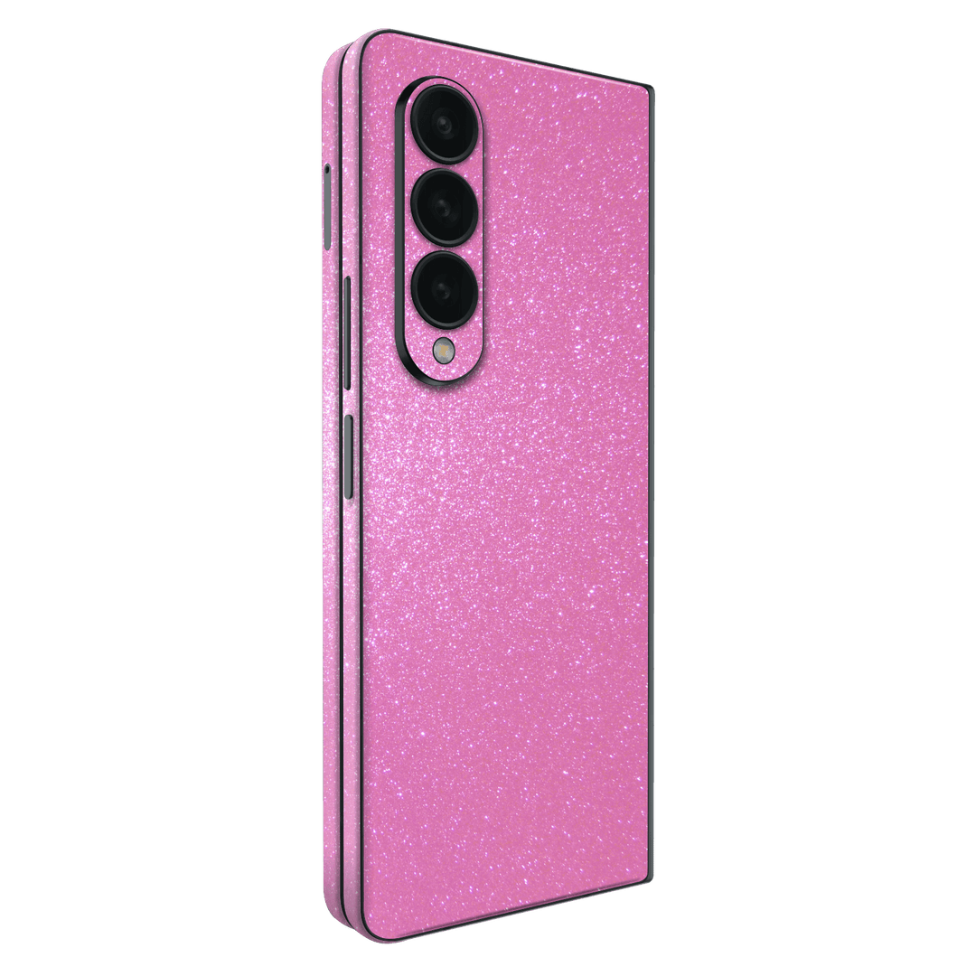 Samsung Galaxy Z Fold 4 Diamond Pink Shimmering Sparkling Glitter Skin Wrap Sticker Decal Cover Protector by EasySkinz | EasySkinz.com