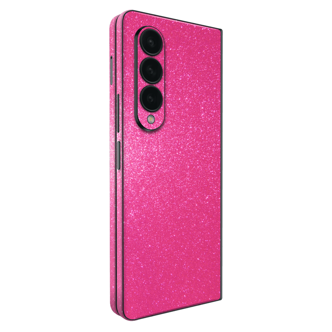 Samsung Galaxy Z Fold 4 Diamond Magenta Candy Shimmering Sparkling Glitter Skin Wrap Sticker Decal Cover Protector by EasySkinz | EasySkinz.com