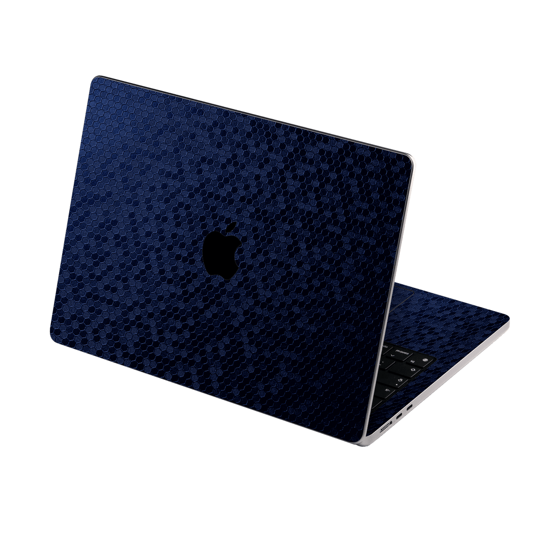 MacBook Air 15" (2023, M2) Luxuria Navy Blue Honeycomb 3D Textured Skin Wrap Sticker Decal Cover Protector by EasySkinz | EasySkinz.com