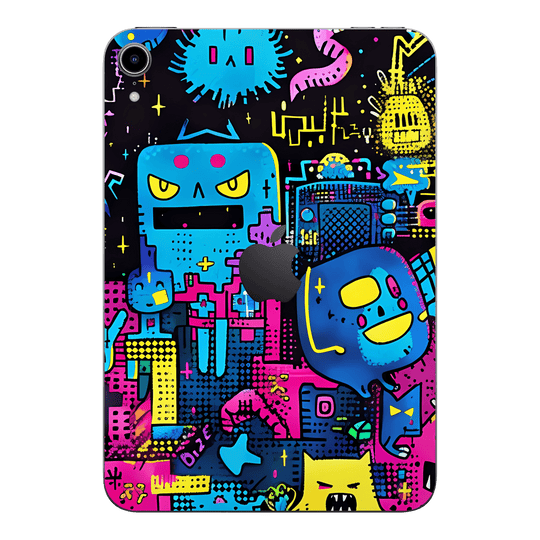 iPad mini 7 (2024, A17 Pro) Print Printed Custom SIGNATURE Arcade Rave Gaming Gamer Pixel Skin Wrap Sticker Decal Cover Protector by QSKINZ | QSKINZ.COM