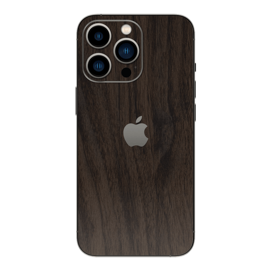 iPhone 13 PRO Premium Wood Wooden Dark Walnut Matte Textured Skin Wrap Sticker Decal Cover Protector by QSKINZ | qskinz.com