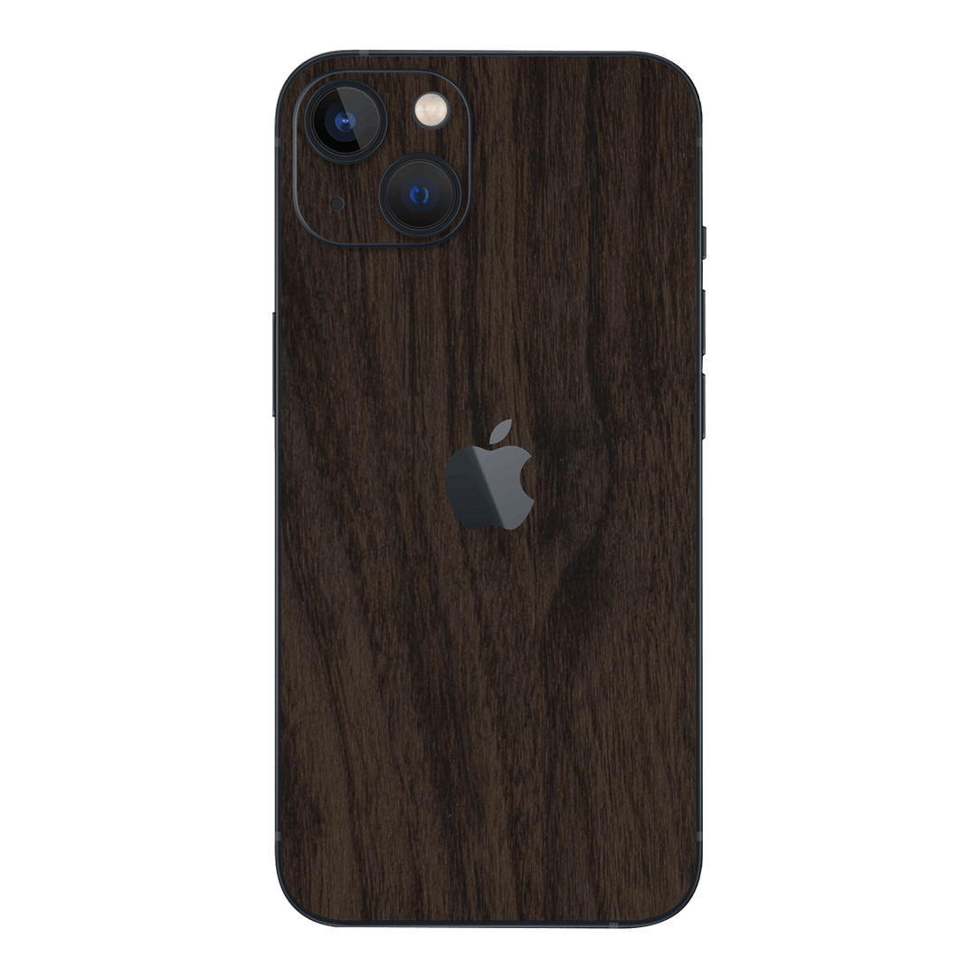 iPhone 14 Premium Wood Wooden Dark Walnut Matte Textured Skin Wrap Sticker Decal Cover Protector by QSKINZ | qskinz.com