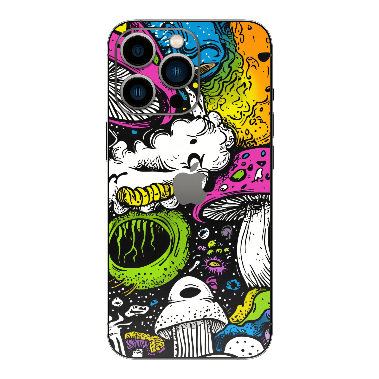 iPhone 15 PRO Custom Printed SIGNATURE “Cartoon Bloom” Art Painting Skin Wrap Sticker Decal Cover Protector by QSKINZ | QSKINZ.COM