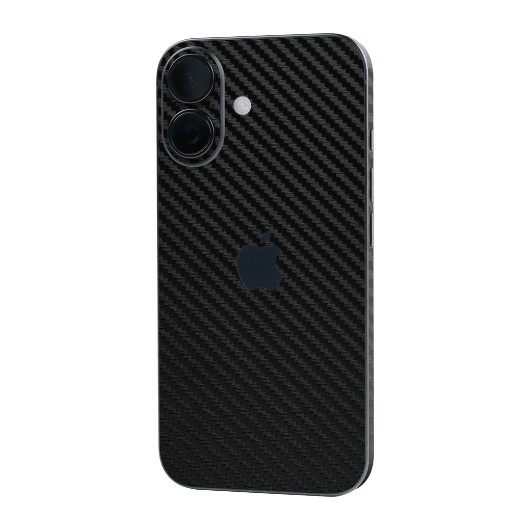 iPhone 16 Black 3D Textured Carbon Fibre Fiber Skin Wrap Sticker Decal Cover Protector by QSKINZ | qskinz.com