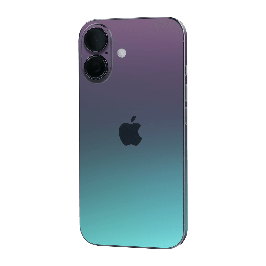 iPhone 16 Chameleon Turquoise-Lavender Lilac Colour-changing Metallic Skin Wrap Sticker Decal Cover Protector by QSKINZ | qskinz.com