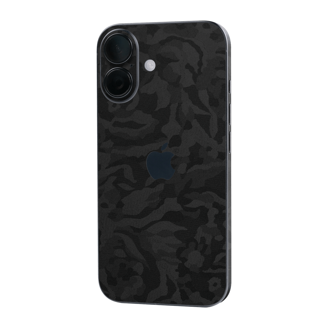 iPhone 16 Luxuria Black 3D Textured Camo Camouflage Skin Wrap Sticker Decal Cover Protector by QSKINZ | qskinz.com