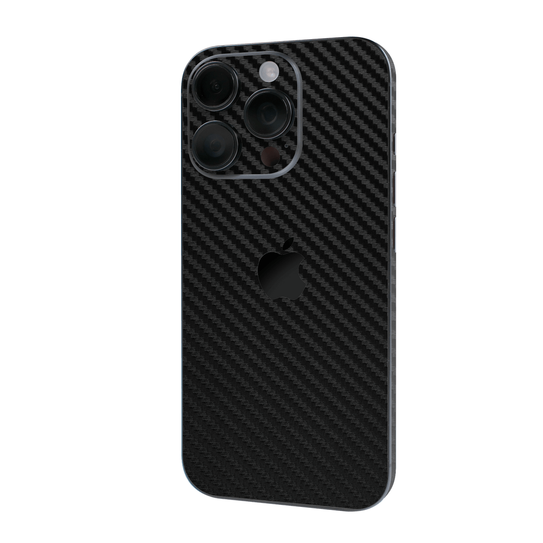 iPhone 16 PRO Black 3D Textured Carbon Fibre Fiber Skin Wrap Sticker Decal Cover Protector by QSKINZ | qskinz.com