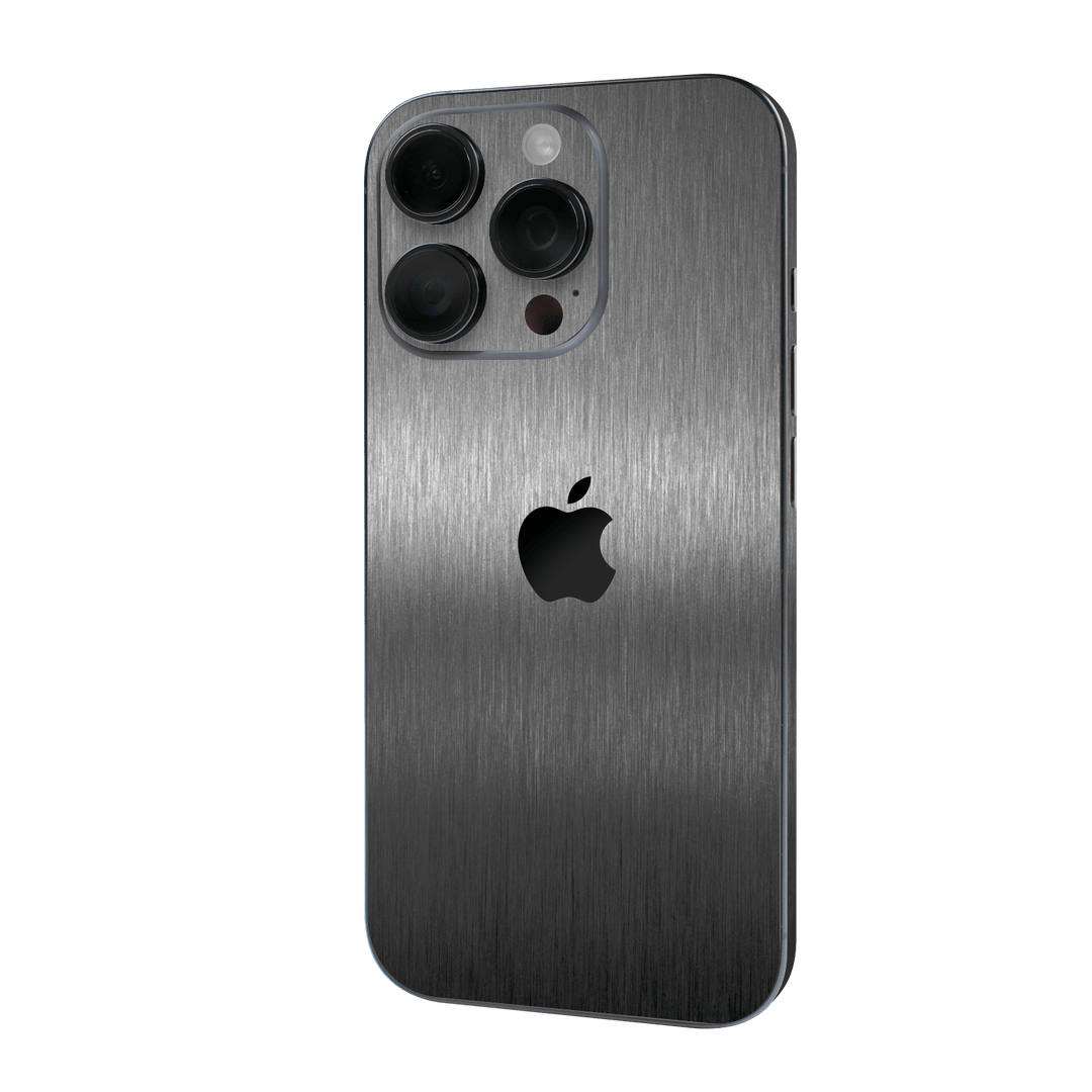 iPhone 16 PRO Brushed Metal Titanium Metallic Skin Wrap Sticker Decal Cover Protector by QSKINZ | qskinz.com