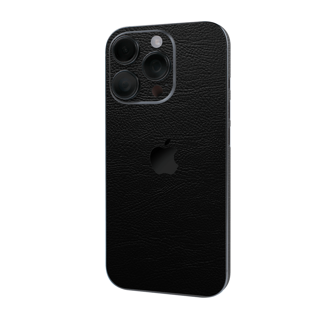 iPhone 16 PRO Luxuria BLACK LEATHER Riders Skin Wrap Sticker Decal Cover Protector by QSKINZ | qskinz.com