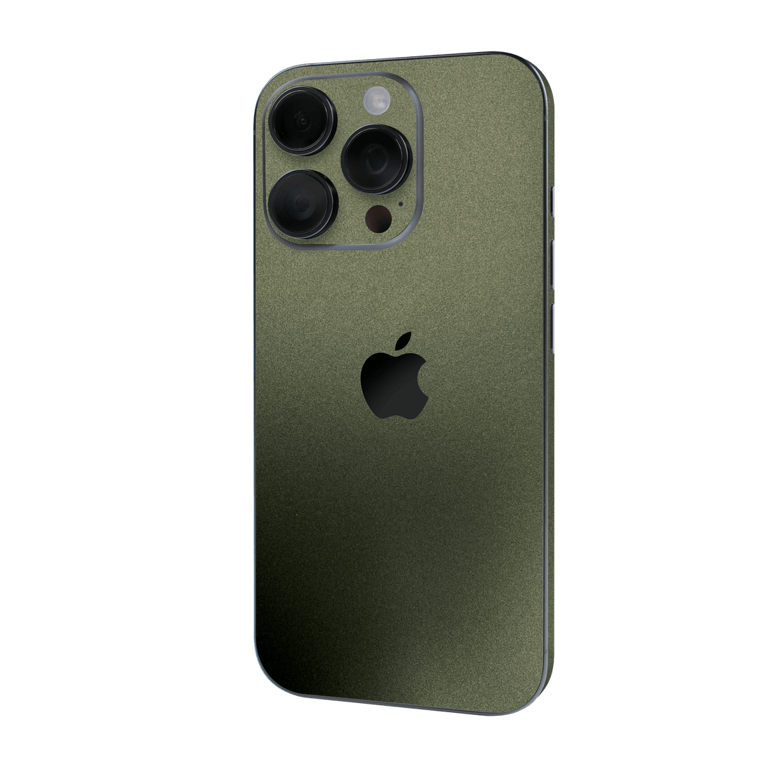 iPhone 16 PRO Military Green Metallic Skin Wrap Sticker Decal Cover Protector by QSKINZ | qskinz.com