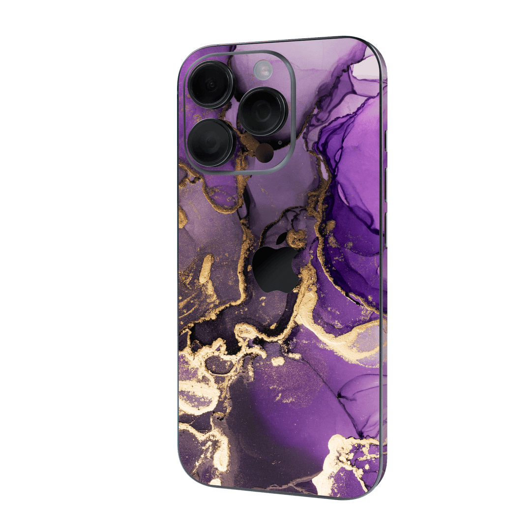 iPhone 16 PRO Print Printed Custom SIGNATURE AGATE GEODE Purple-Gold Skin Wrap Sticker Decal Cover Protector by QSKINZ | qskinz.com