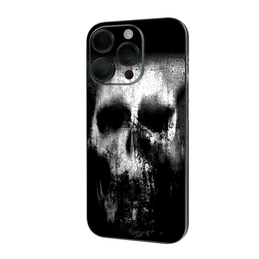 iPhone 16 PRO Print Printed Custom SIGNATURE Horror Black & White SKULL Skin, Wrap, Decal, Protector, Cover by QSKINZ | qskinz.com