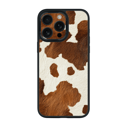 iPhone 16 PRO Print Printed Custom SIGNATURE MOO Cow Print Cowhide Case by QSKINZ | QSKINZ.COM