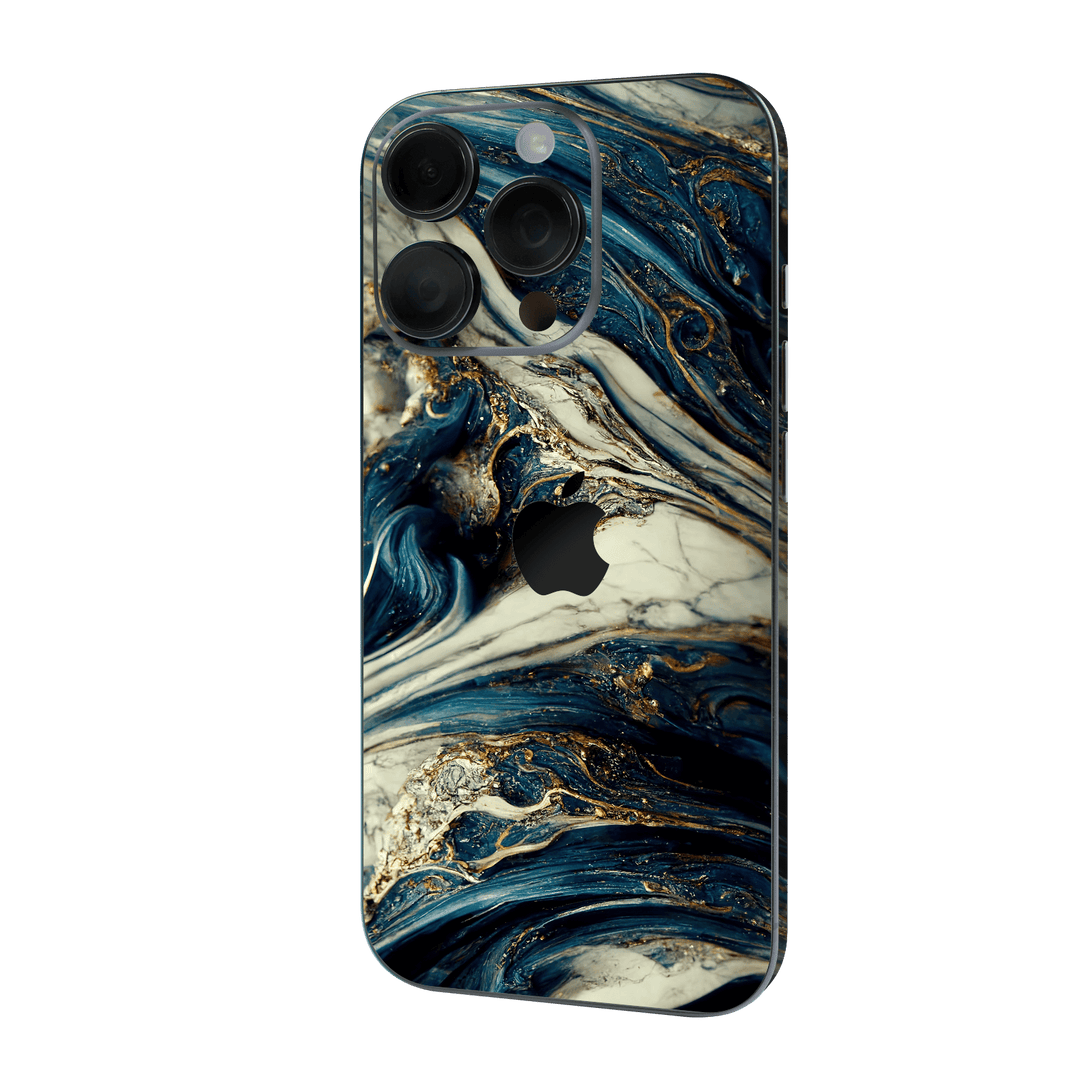 iPhone 16 PRO Printed Custom SIGNATURE Agate Geode Naia Ocean Blue Stone Skin Wrap Sticker Decal Cover Protector by QSKINZ | qskinz.com