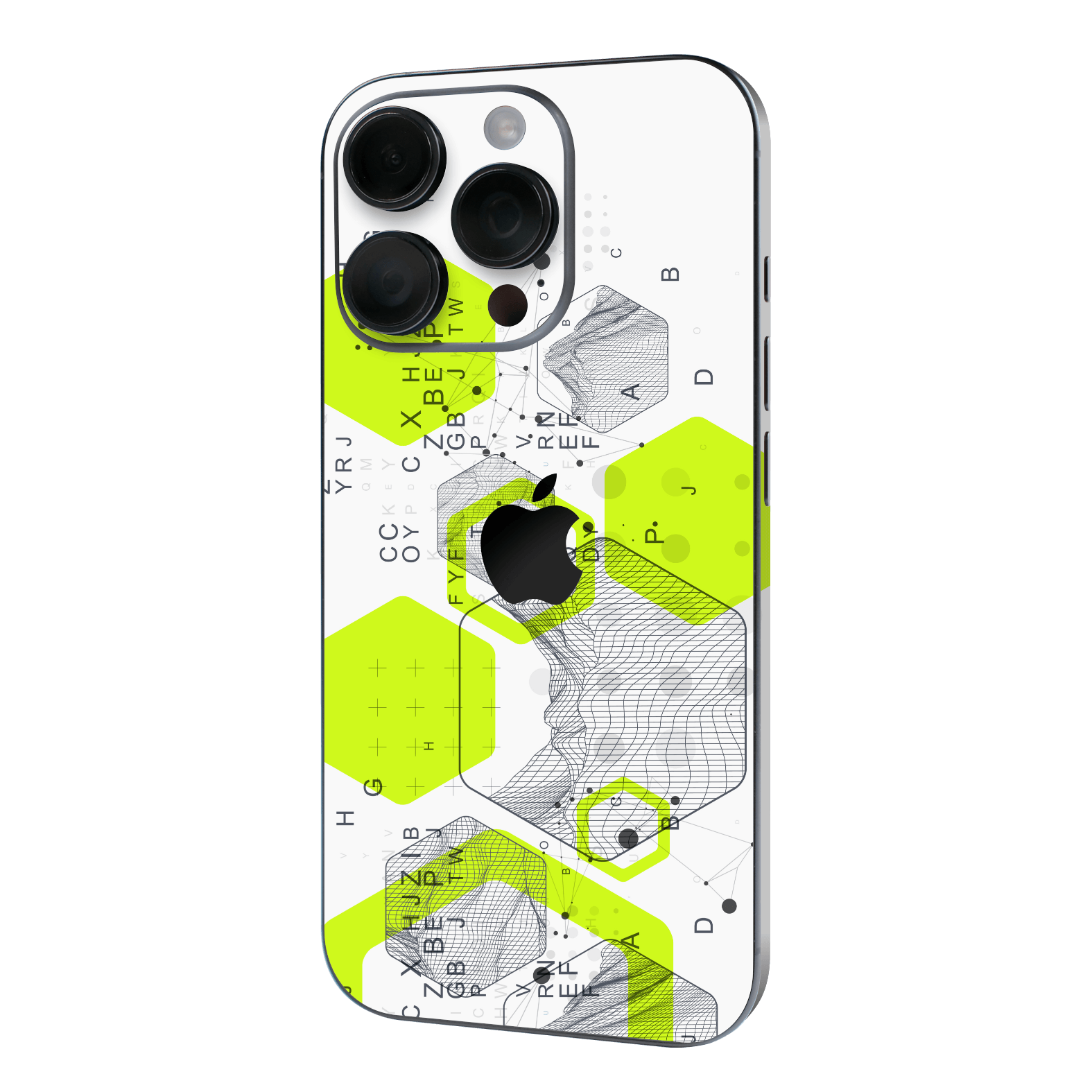 iPhone 16 PRO Printed Custom SIGNATURE “Neural Realm” AI Science Green & White Skin Wrap Sticker Decal Cover Protector by QSKINZ | QSKINZ.COM