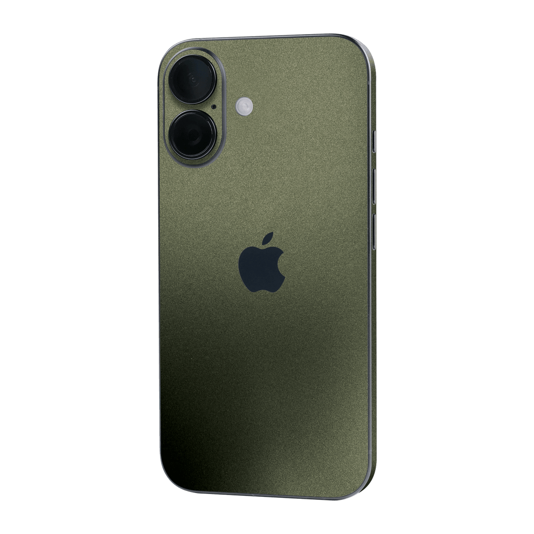 iPhone 16 Plus Military Green Metallic Skin Wrap Sticker Decal Cover Protector by QSKINZ | qskinz.com