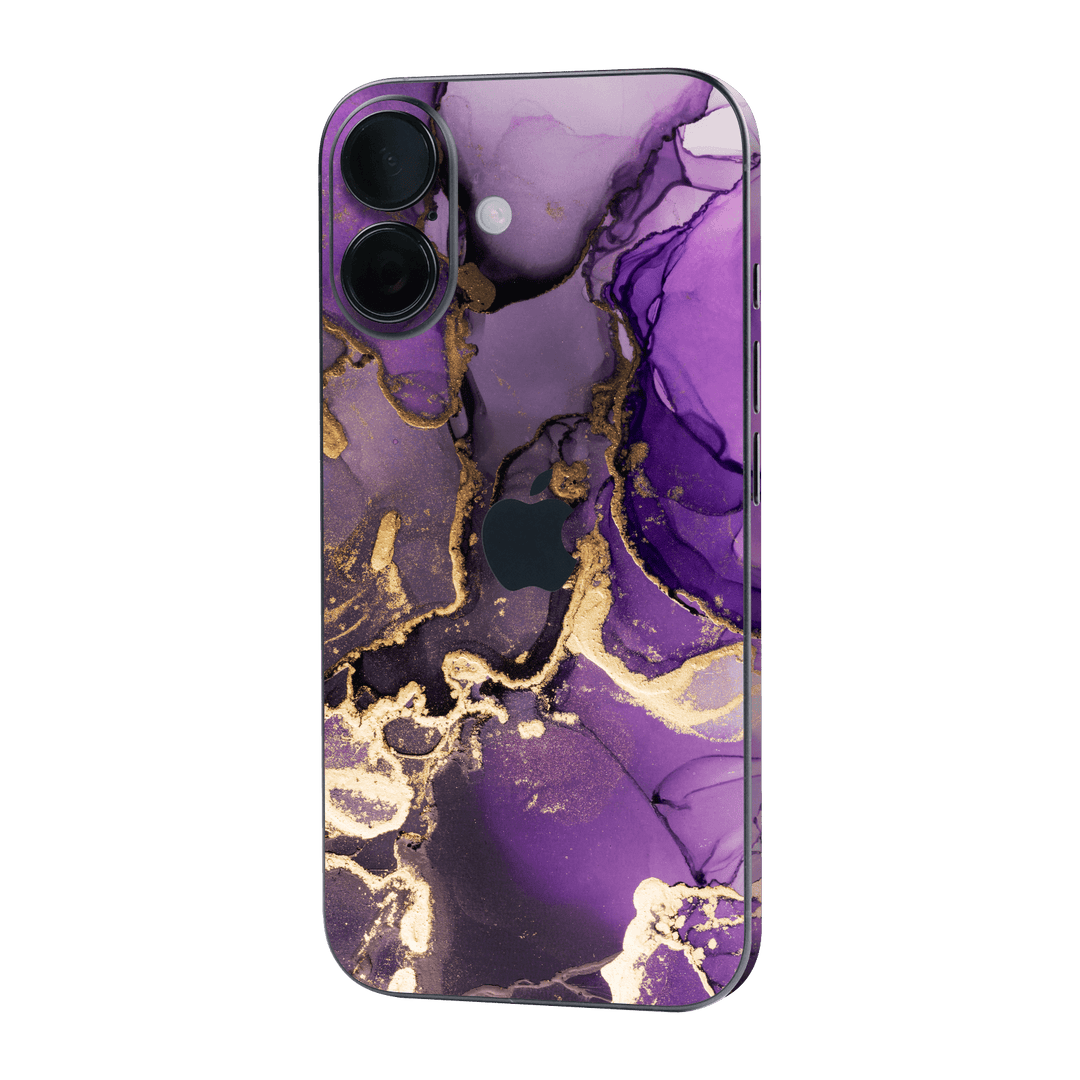 iPhone 16 Plus Print Printed Custom SIGNATURE AGATE GEODE Purple-Gold Skin Wrap Sticker Decal Cover Protector by QSKINZ | qskinz.com