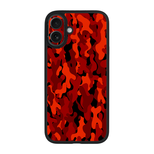 iPhone 16 Plus Qcaze Print Printed Custom SIGNATURE Fire Red Camo Camouflage Case by QSKINZ | QSKINZ.COM