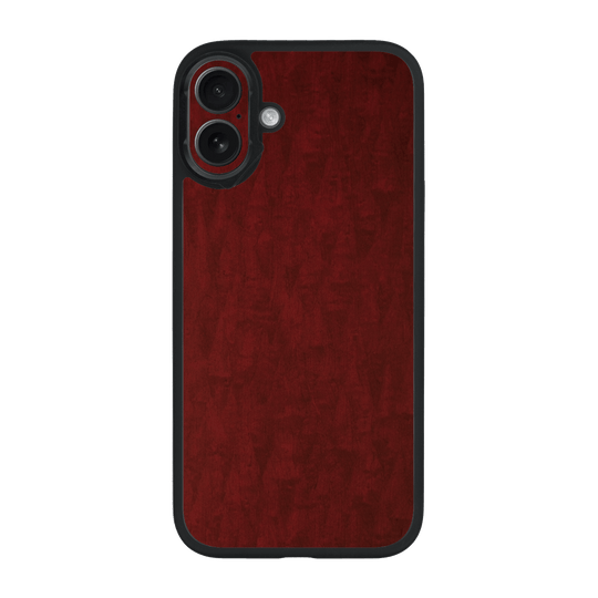 iPhone 16 Plus Qcaze Scarlet Red Wood Wooden Satin Case by QSKINZ | qskinz.com