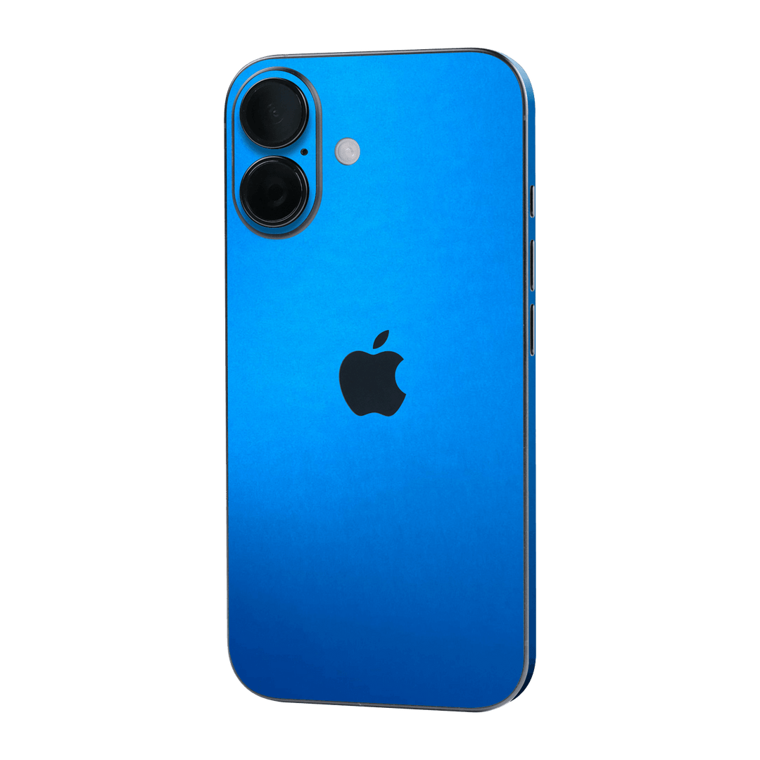 iPhone 16 Plus Satin Blue Metallic Matt Matte Skin Wrap Sticker Decal Cover Protector by QSKINZ | qskinz.com