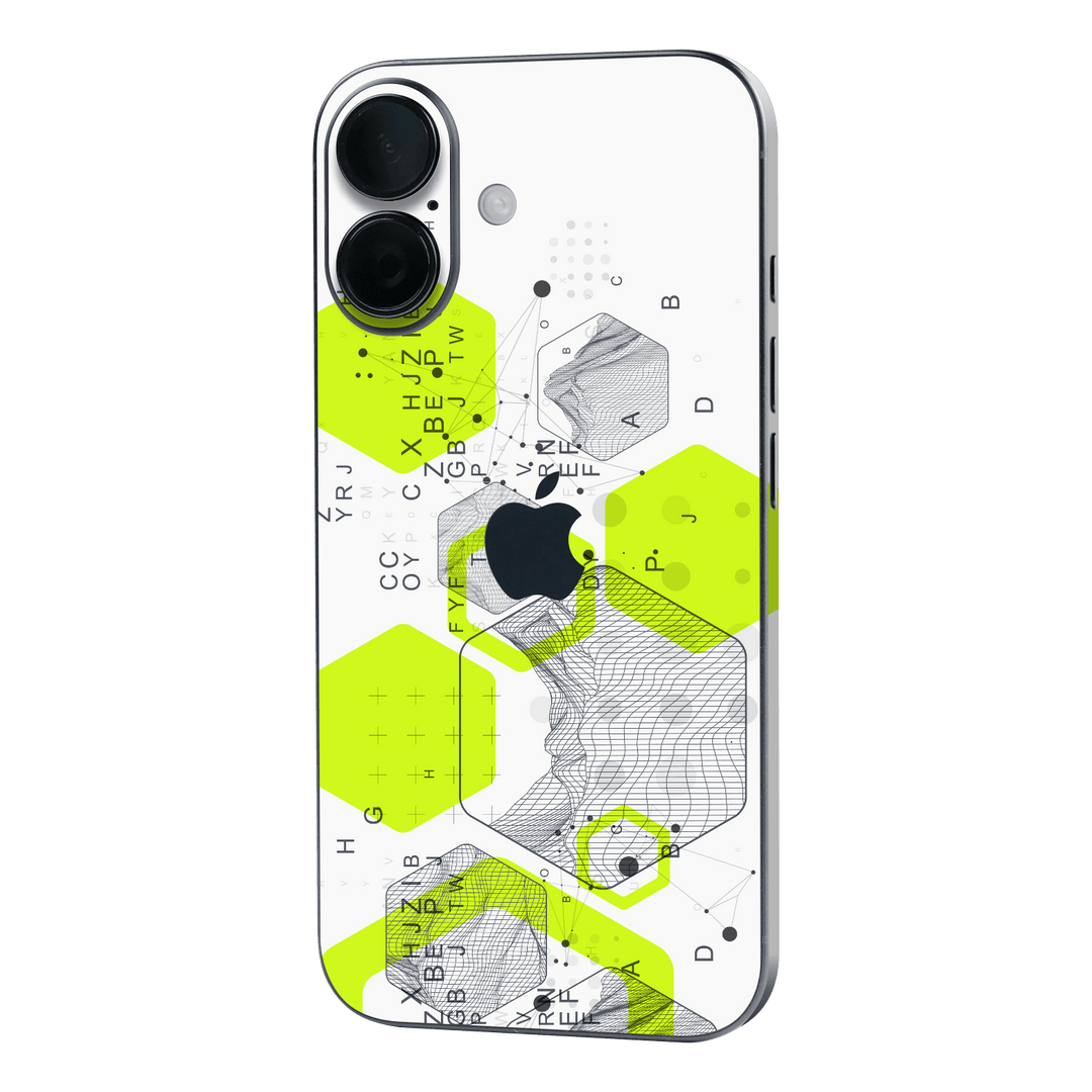 iPhone 16 Printed Custom SIGNATURE “Neural Realm” AI Science Green & White Skin Wrap Sticker Decal Cover Protector by QSKINZ | QSKINZ.COM