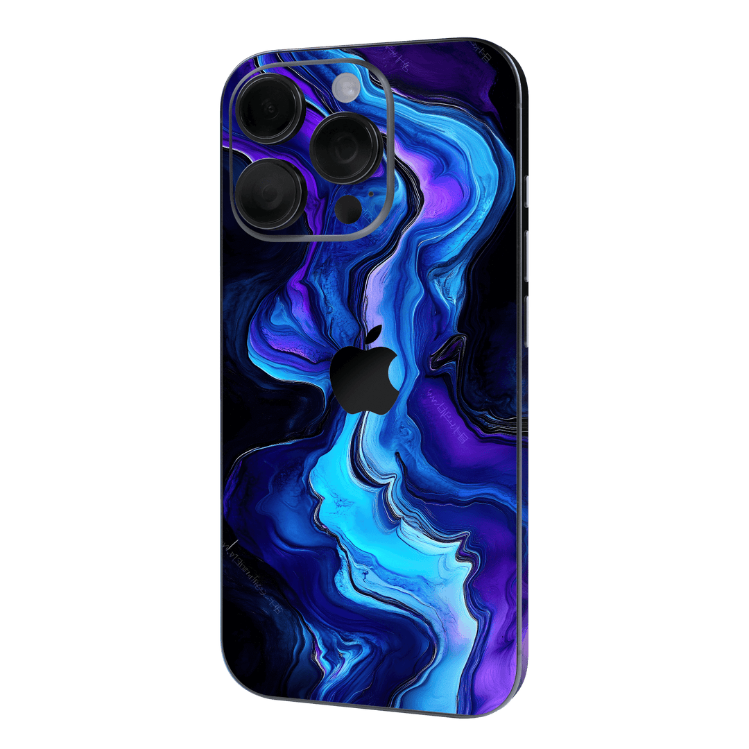 iPhone 16 Pro MAX Custom Printed SIGNATURE “Agate Geode Blue Marble” Art Skin Wrap Sticker Decal Cover Protector by QSKINZ | QSKINZ.COM