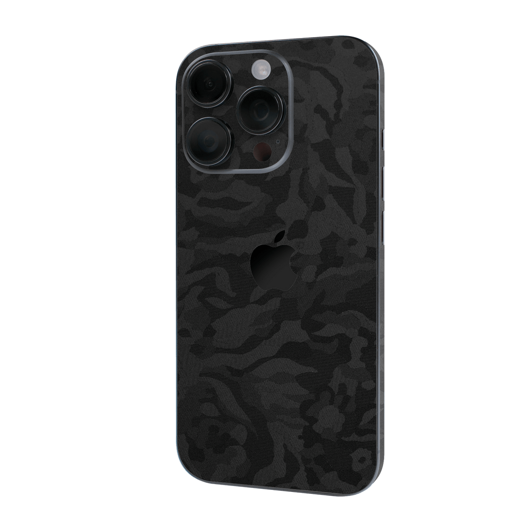 iPhone 16 Pro MAX Luxuria Black 3D Textured Camo Camouflage Skin Wrap Sticker Decal Cover Protector by QSKINZ | qskinz.com