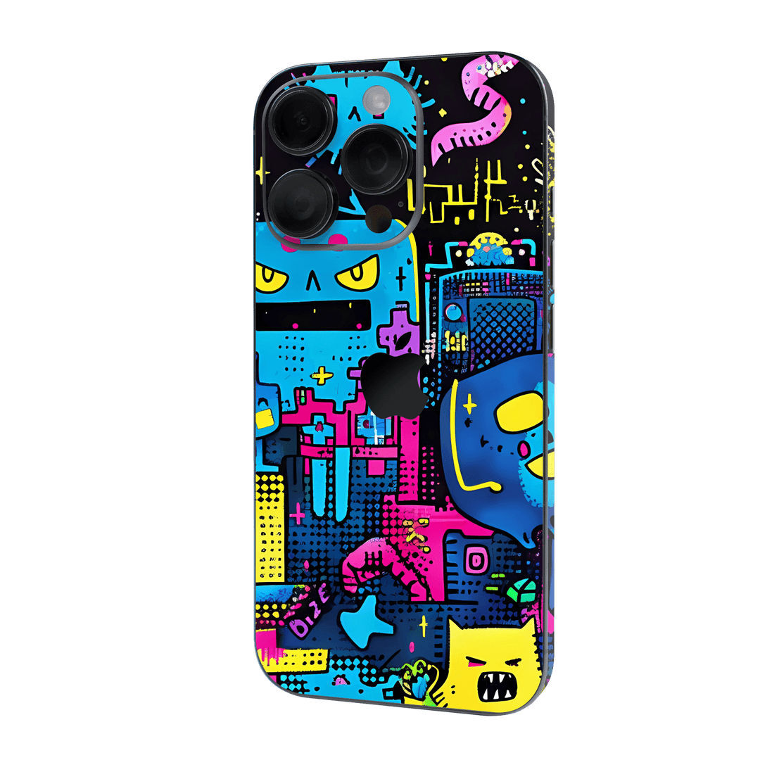 iPhone 16 Pro MAX Print Printed Custom SIGNATURE Arcade Rave Gaming Gamer Pixel Skin Wrap Sticker Decal Cover Protector by QSKINZ | QSKINZ.COM