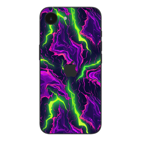 iPhone 16e Print Printed Custom SIGNATURE Twisterra Twist Neon Purple Yellow Green Anime Skin Wrap Sticker Decal Cover Protector by QSKINZ | QSKINZ.COM