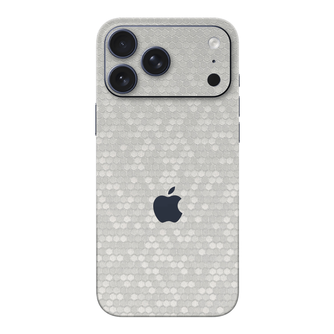 iPhone 17 PRO Luxuria Silver Honeycomb 3D Textued Skin, Wrap, Cover, Protector by Qskinz