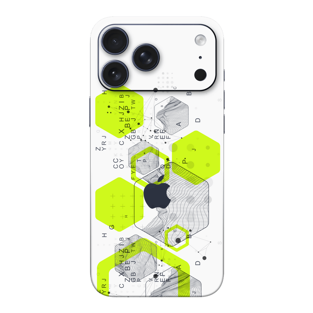 iPhone 17 PRO Printed Custom SIGNATURE “Neural Realm” AI Science Green & White Skin Wrap Sticker Decal Cover Protector by QSKINZ | QSKINZ.COM