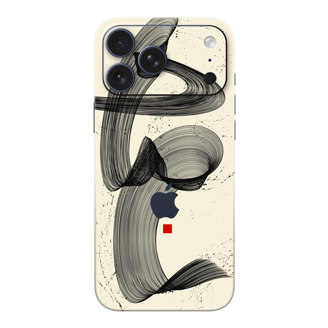 iPhone 17 PRO Printed Custom SIGNATURE “Shado” Japanese Ink Cream & Black Abstract Skin Wrap Sticker Decal Cover Protector by QSKINZ | QSKINZ.COM