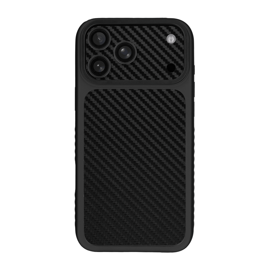 iPhone 17 PRO Qcaze Fusion Black 3D Textured Carbon Fibre Fiber Case Skin Wrap Sticker Decal Cover Protector by QSKINZ | qskinz.com