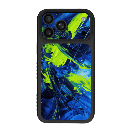 iPhone 17 PRO Qcaze Fusion Print Printed Custom SIGNATURE Glowquatic Neon Yellow Green Blue Case Skin Wrap Sticker Decal Cover Protector by QSKINZ | QSKINZ.COM