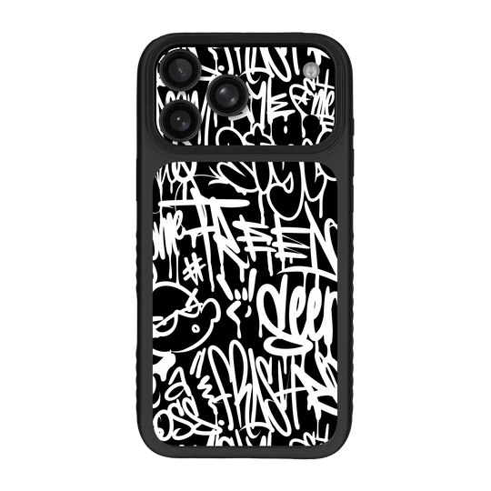 iPhone 17 PRO Qcaze Fusion Print Printed Custom SIGNATURE Monochrome Black and WhiteGraffiti Case Skin Wrap Sticker Decal Cover Protector by QSKINZ | qskinz.com