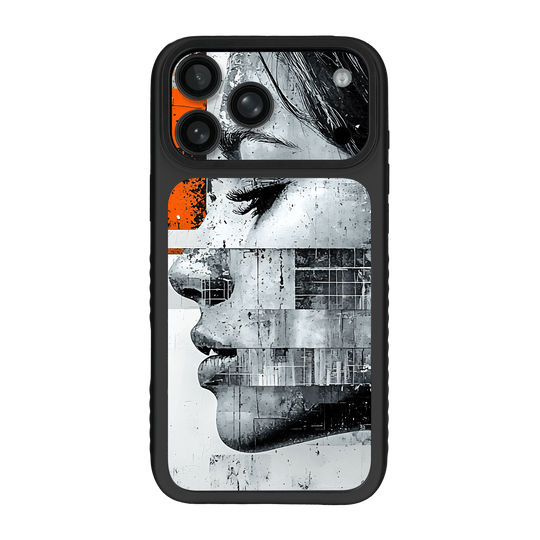 iPhone 17 PRO Qcaze Fusion Printed Custom SIGNATURE “Atelier Portrait” Monochrome Black & White Artistic Portrait Collage Case Skin Wrap Sticker Decal Cover Protector by QSKINZ | QSKINZ.COM