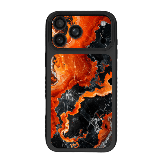 iPhone 17 PRO Qcaze Fusion Printed Custom SIGNATURE “Magmora” AI Lava Orange & Black Case Skin Wrap Sticker Decal Cover Protector by QSKINZ | QSKINZ.COM