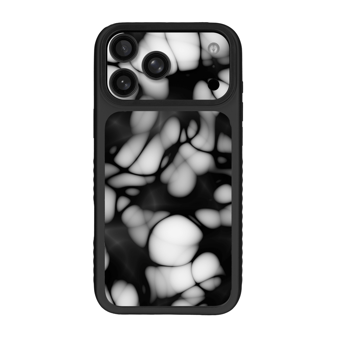 iPhone 17 PRO Qcaze Fusion Printed Custom SIGNATURE “Moonpebble” Monochrome Black & White Pebble Abstract Case Skin Wrap Sticker Decal Cover Protector by QSKINZ | QSKINZ.COM