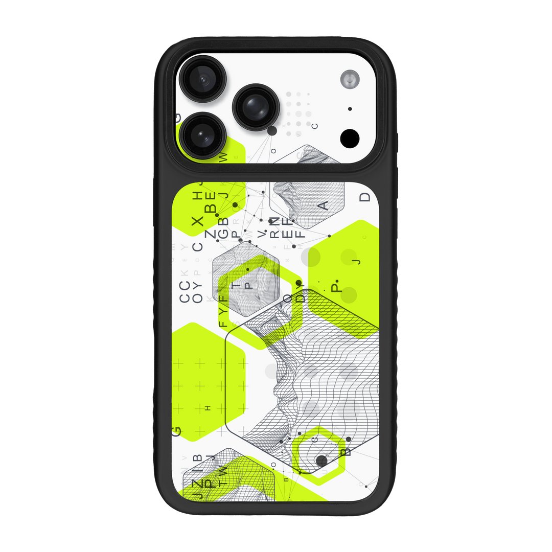 iPhone 17 PRO Qcaze Fusion Printed Custom SIGNATURE “Neural Realm” AI Science Green & White Case Skin Wrap Sticker Decal Cover Protector by QSKINZ | QSKINZ.COM