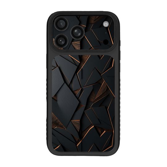 iPhone 17 PRO Qcaze Fusion Printed Custom SIGNATURE “Nightcore” Midnight Black & Bronze Geometric Case Skin Wrap Sticker Decal Cover Protector by QSKINZ | QSKINZ.COM